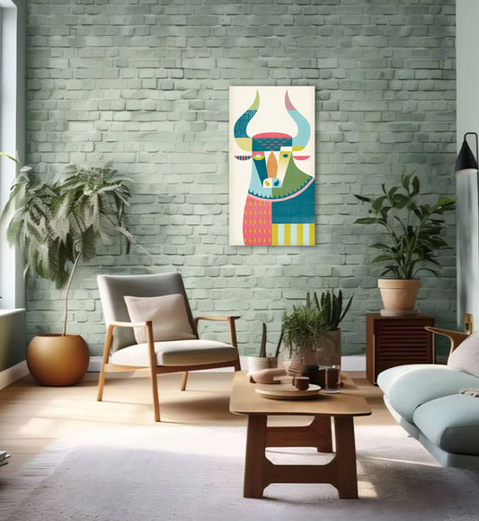 Colorful Bull - Vibrant Animal Wall Poster