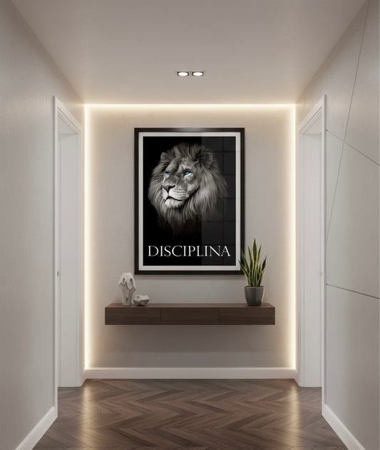 DisciplinA – The Lion Motivational Wall Art | Premium Aluminum Print by Elite Prrintex