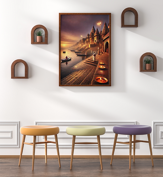 Sunset Over the Holy River Metal Art Print Store | Elite Prrintex