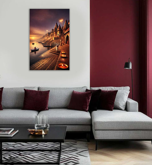 Sunset Over the Holy River Metal Art Print Store | Elite Prrintex