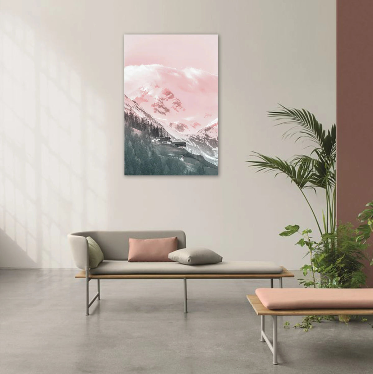 Snow Light Mountain Wall Print