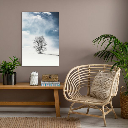 Frozen Tree | Winter Landscape Metal Wall Art