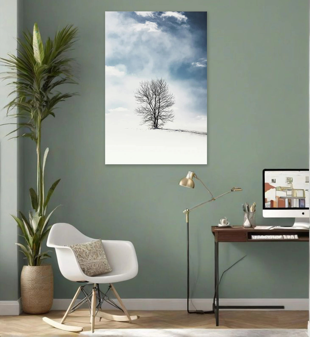 Frozen Tree | Winter Landscape Metal Wall Art