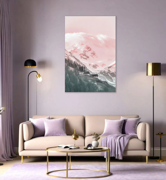 Snow Light Mountain Wall Print