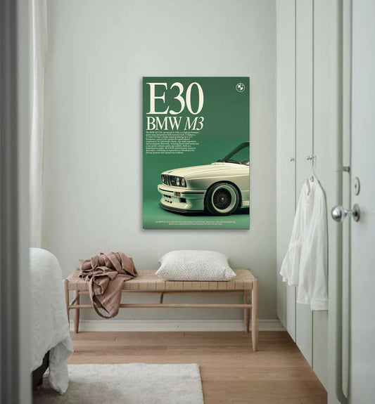 White Monarch BMW German Car Wall Art