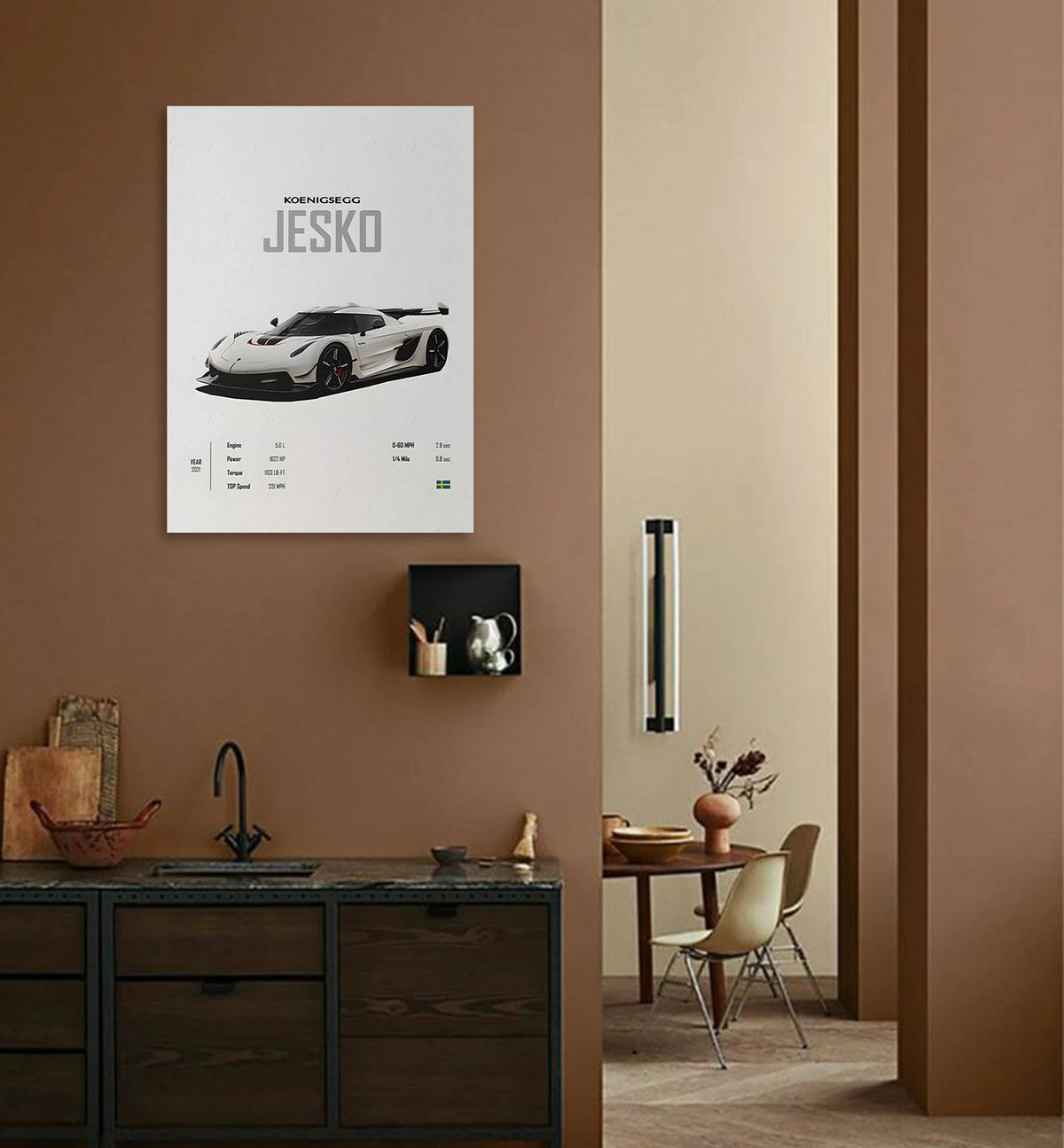 White Phantom  Luxury Car Wall Print