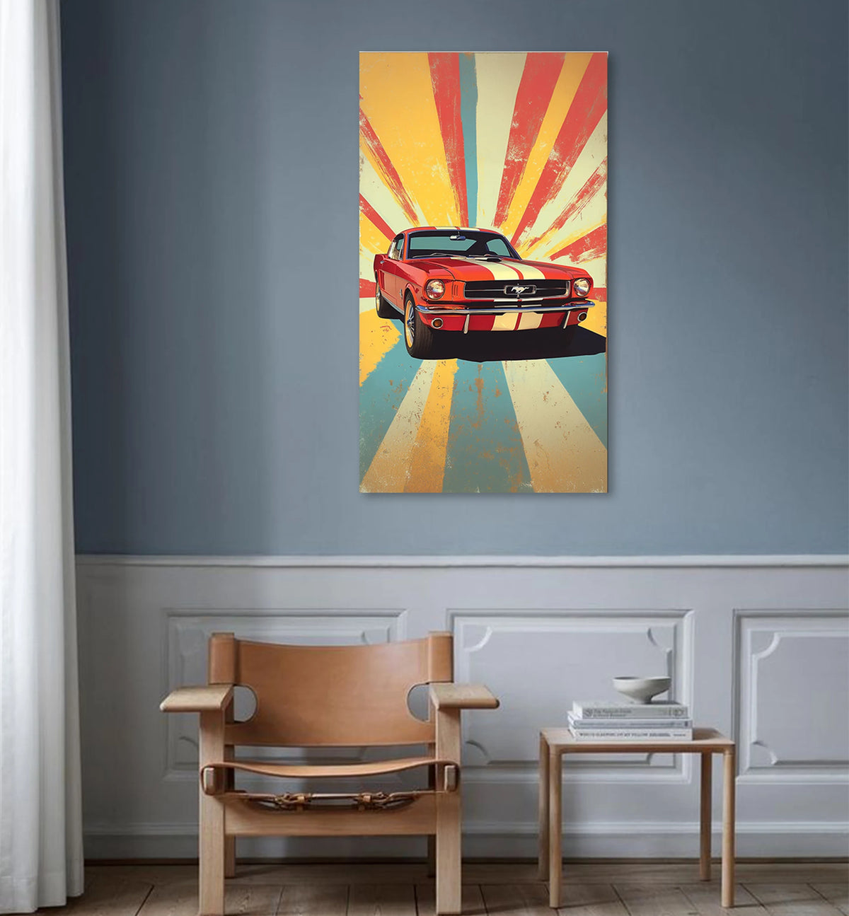 Red Vintage Mustang  Classic Wall Art