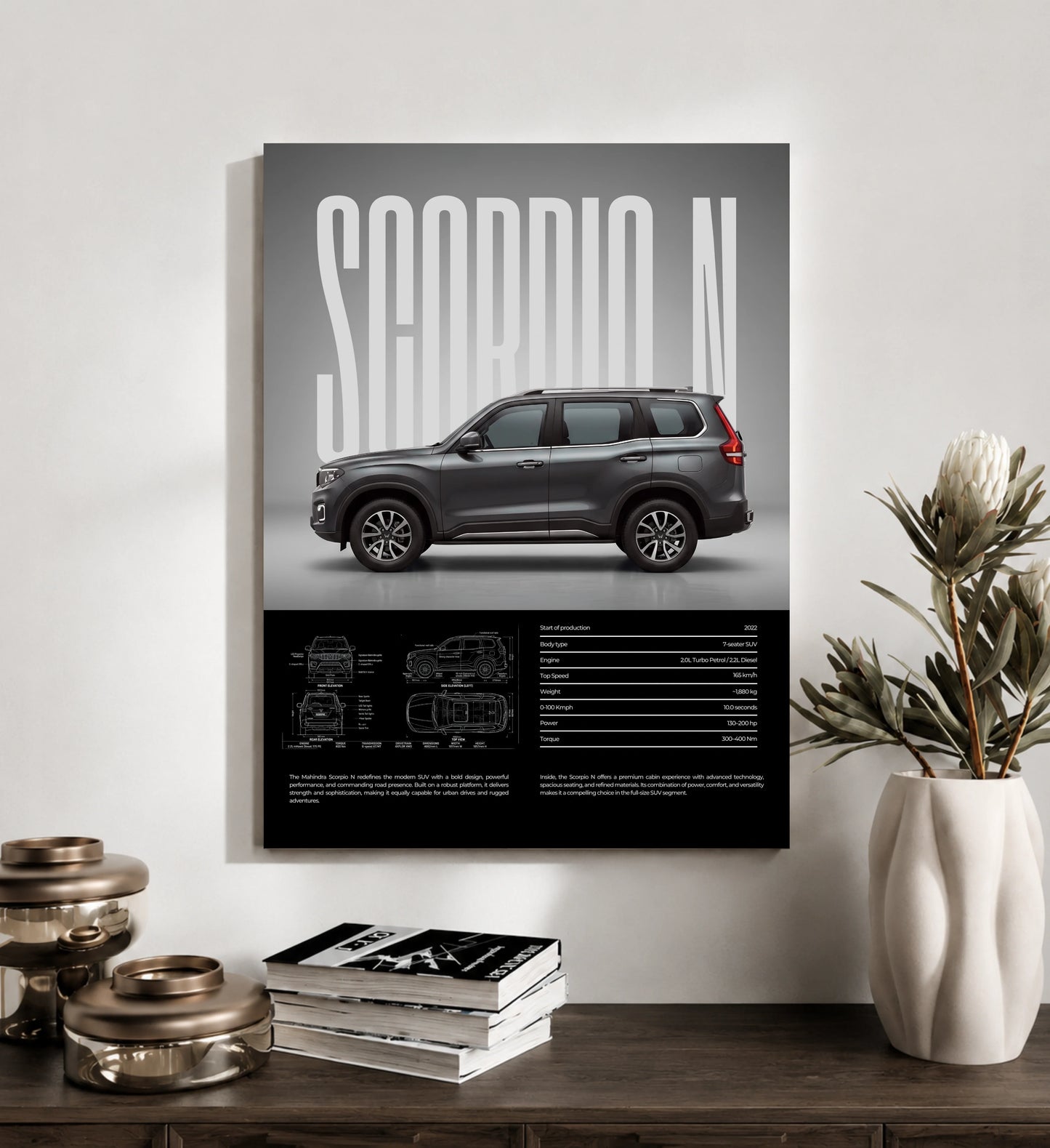 Scorpio- Mahindra SUV Metal Wall Print