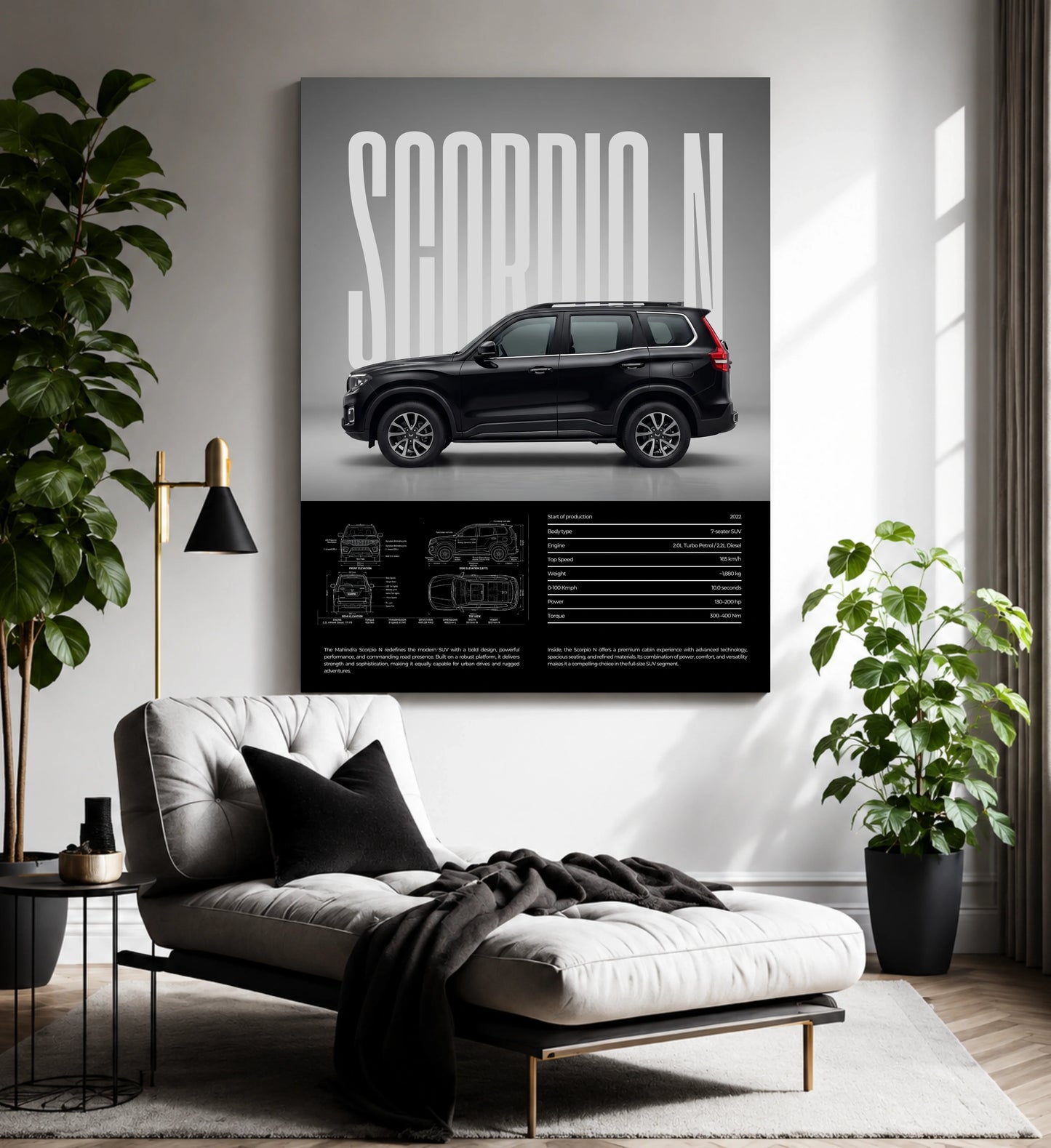 Scorpio- Mahindra SUV Metal Wall Print