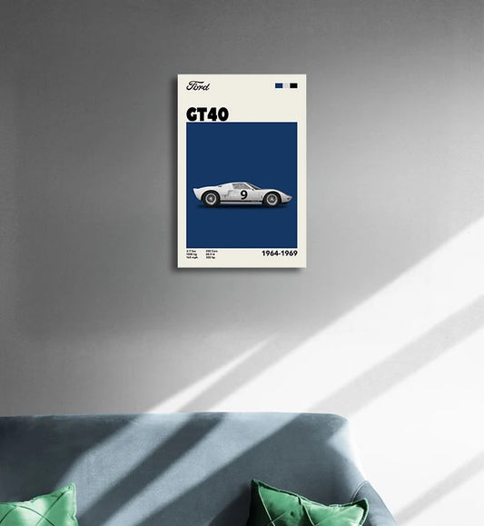 Track Master GT40 - Racing Metal Wall Art