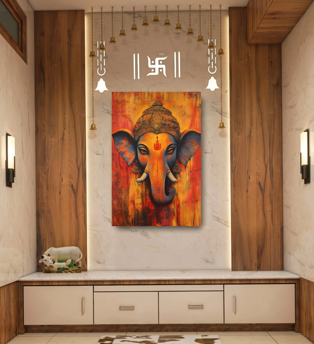 Lord Ganesha – Divine Artistic Wall Art