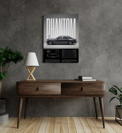 Royal Phantom Luxury Car Metal Wall Art