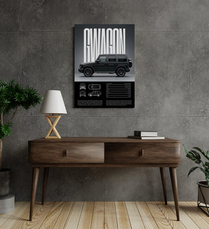 Black Beast Supercar Metal Print