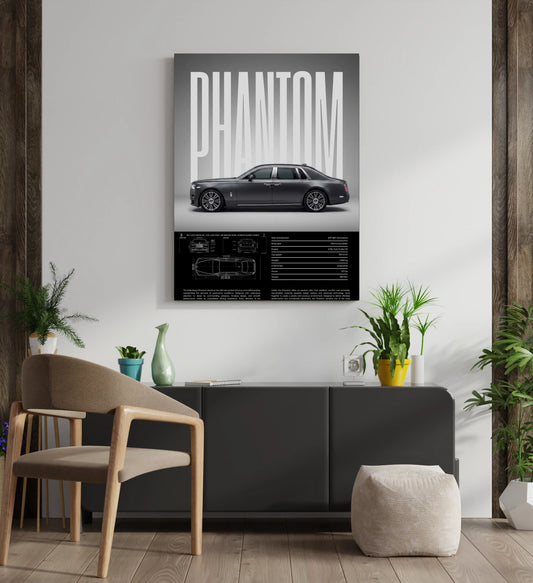 Royal Phantom Luxury Car Metal Wall Art