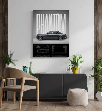 Royal Phantom Luxury Car Metal Wall Art