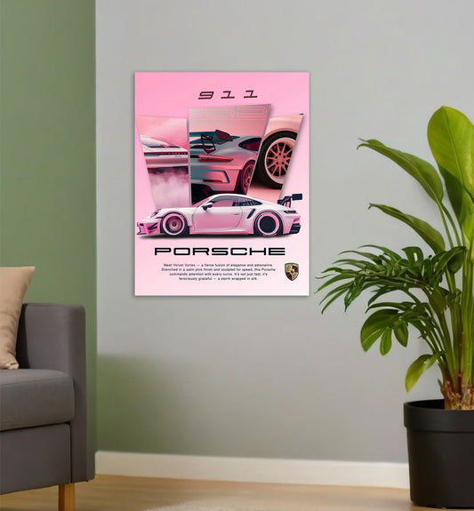 Velvet Vortex Porsche 911 - Supercar Metal Wall Art