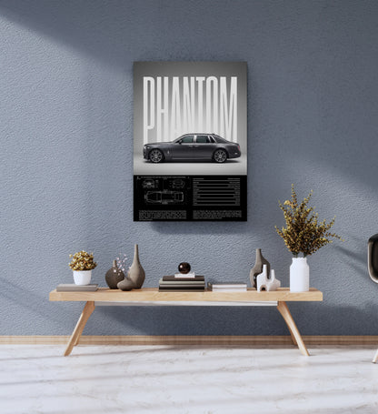 Royal Phantom Luxury Car Metal Wall Art