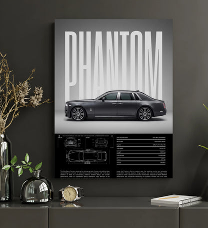 Royal Phantom Luxury Car Metal Wall Art