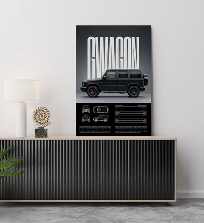 Black Beast Supercar Metal Print