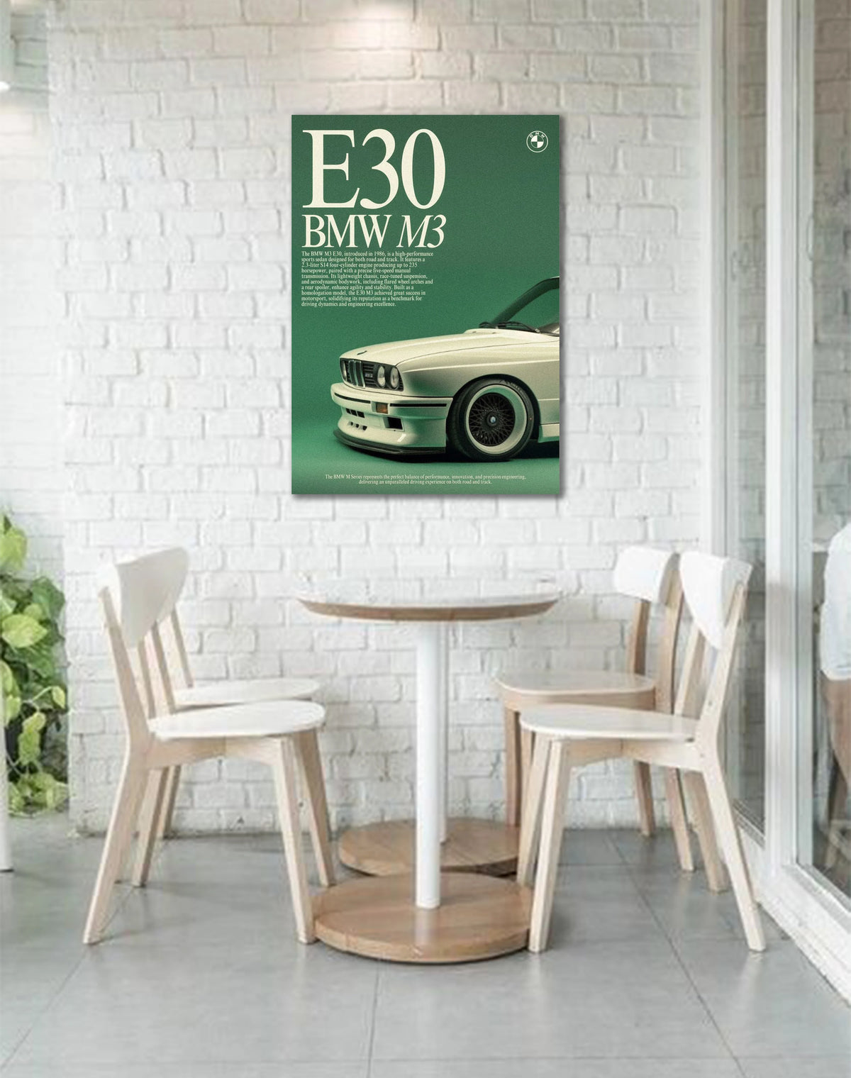 White Monarch BMW German Car Wall Art
