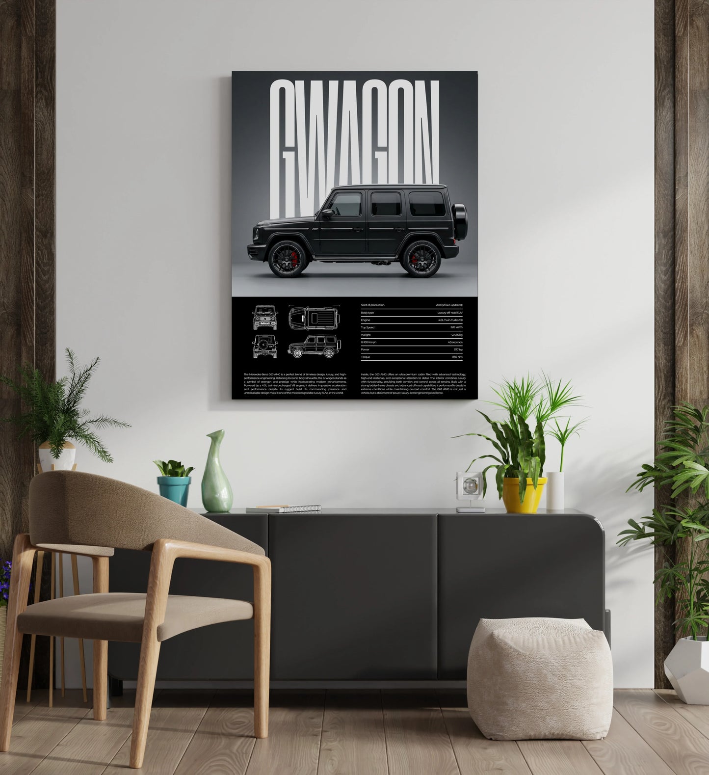Black Beast Supercar Metal Print