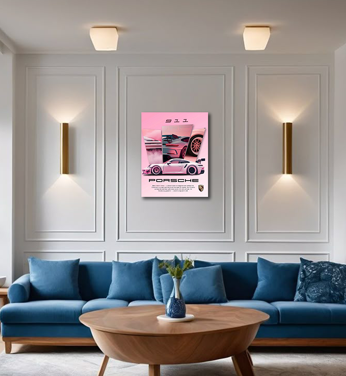 Velvet Vortex Porsche 911 - Supercar Metal Wall Art 