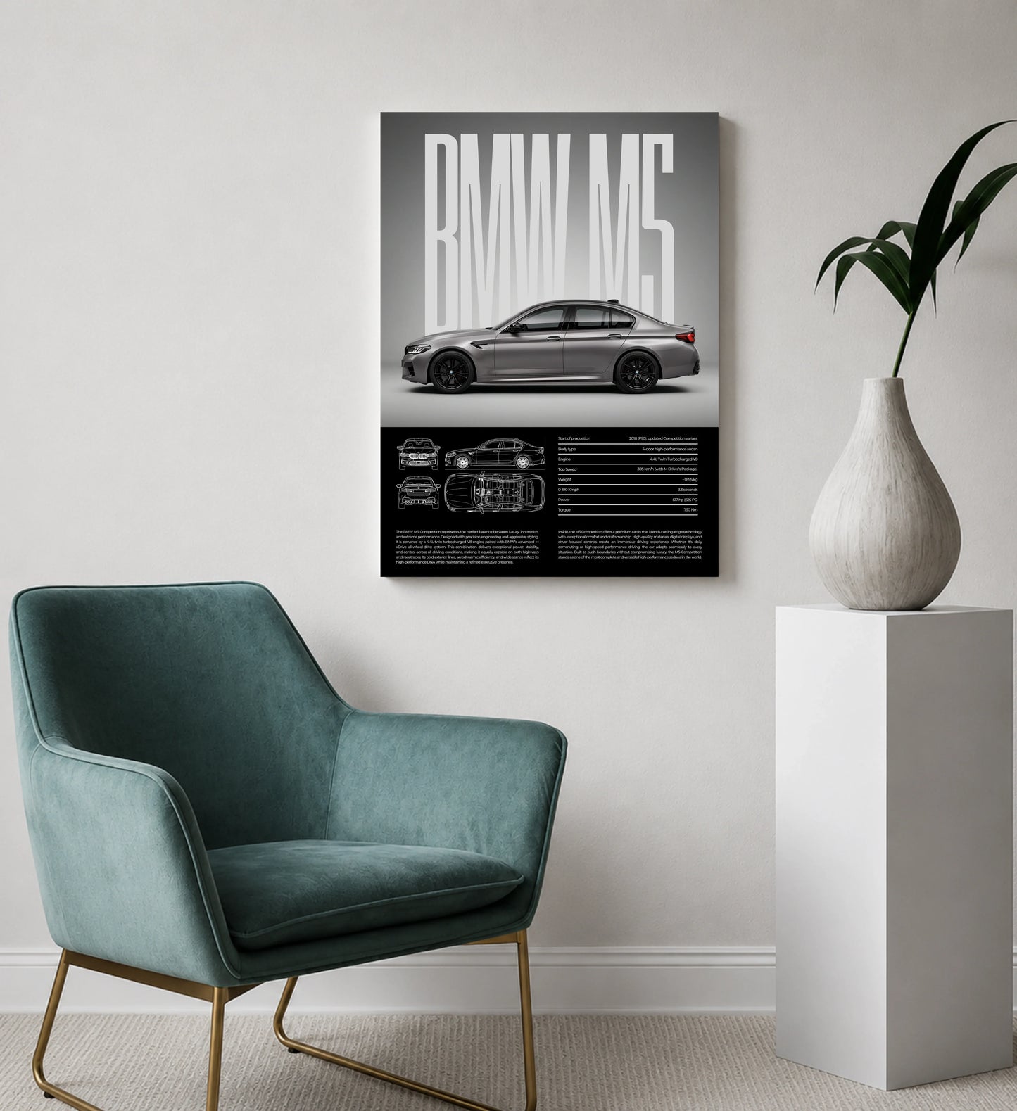BMW M5 German Sedan Metal Print