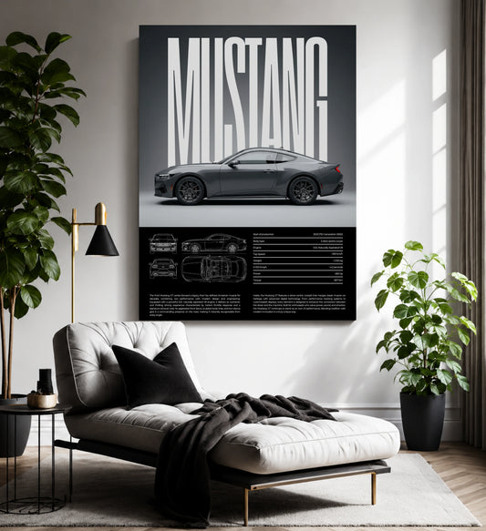 Midnight Mustang  Ford Muscle Car Wall Art