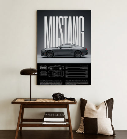 Midnight Mustang  Ford Muscle Car Wall Art
