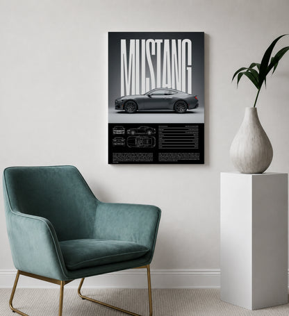 Midnight Mustang  Ford Muscle Car Wall Art
