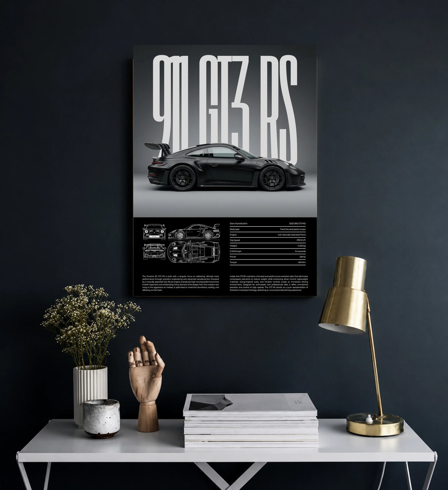Shadow GT3 Car Metal Wall Art