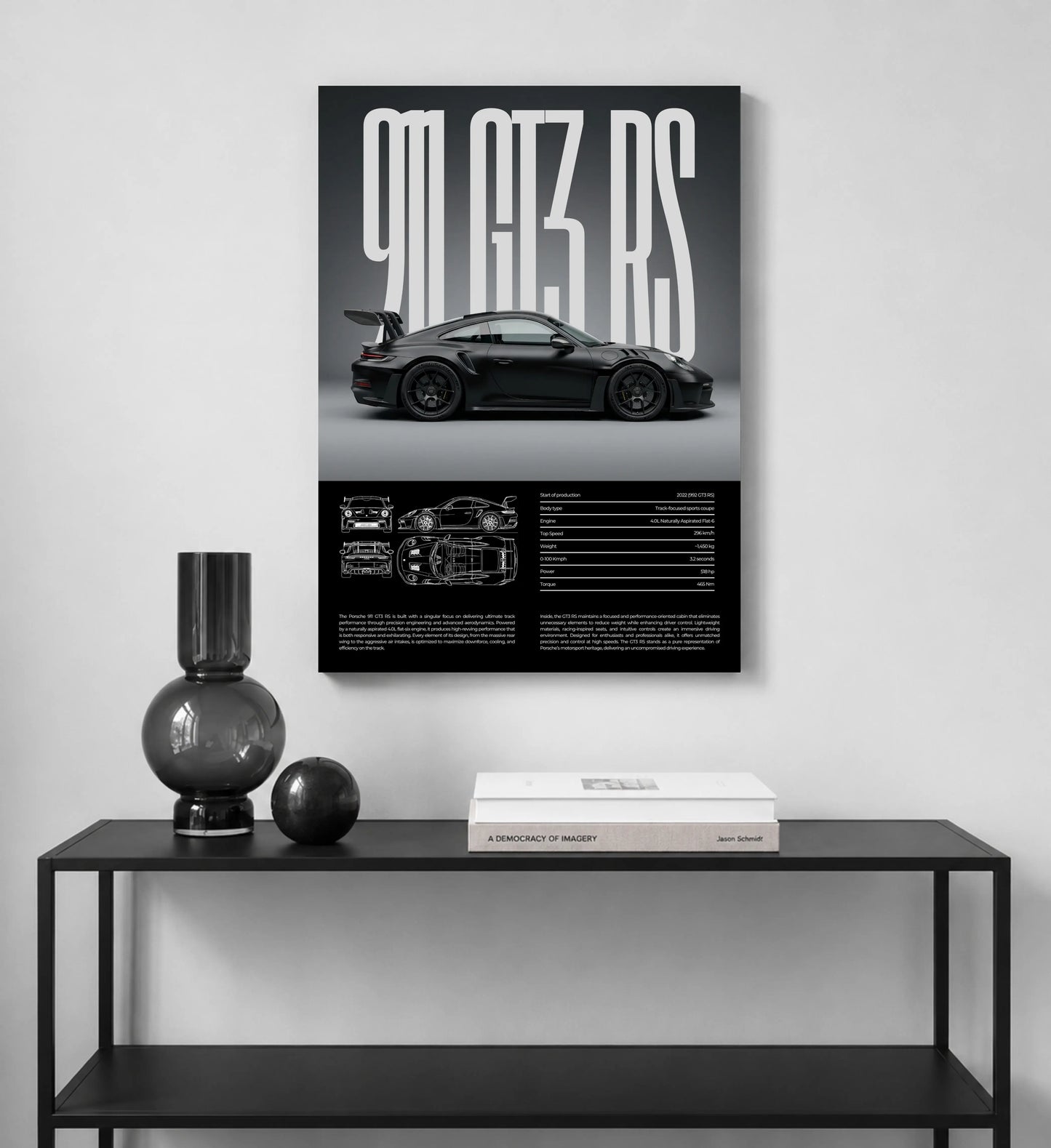Shadow GT3 Car Metal Wall Art
