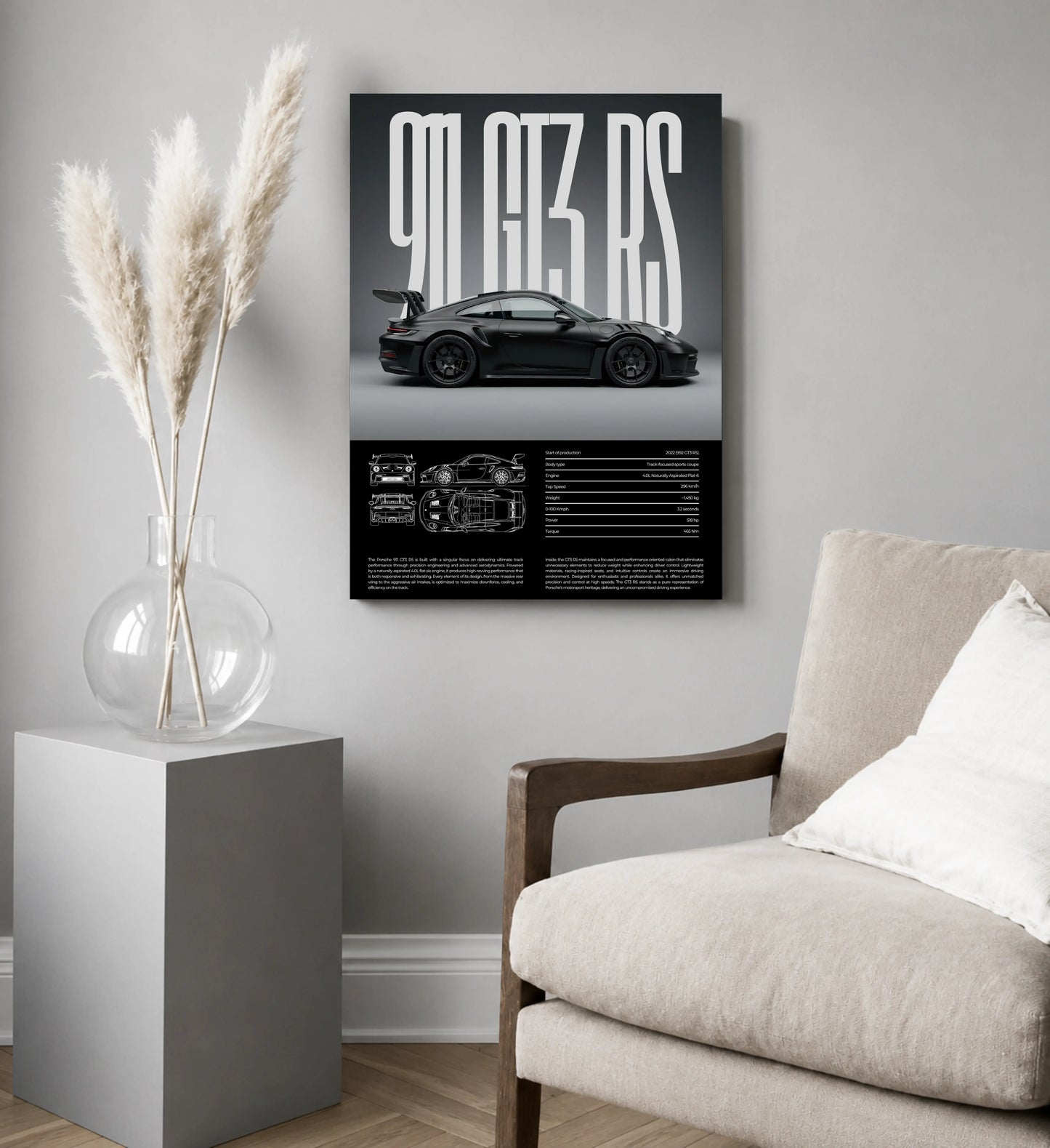 Shadow GT3 Car Metal Wall Art