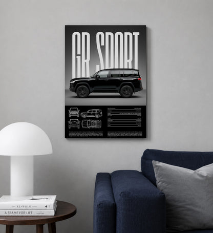 Midnight Apex Dark Supercar Metal Art