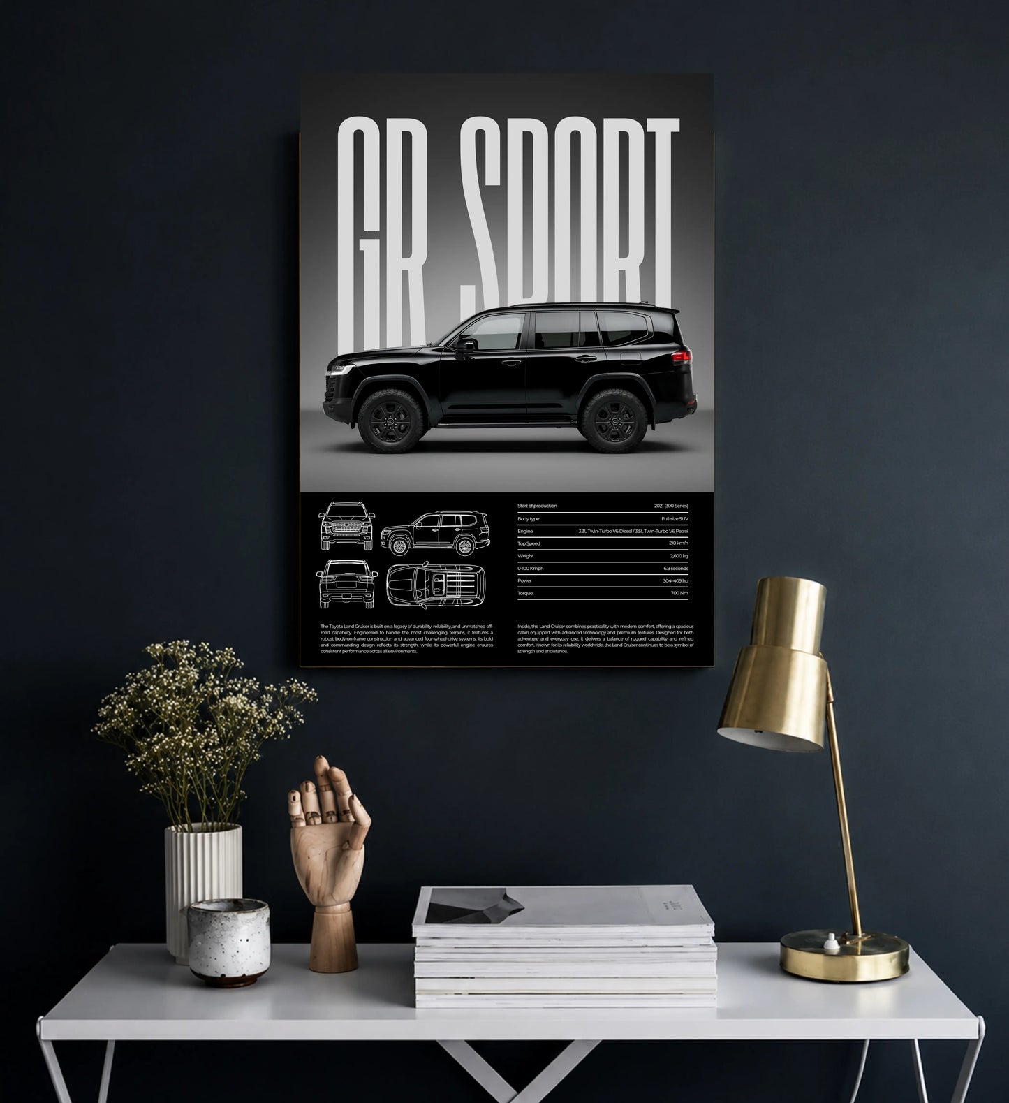 Midnight Apex Dark Supercar Metal Art