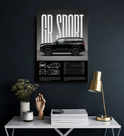 Midnight Apex Dark Supercar Metal Art