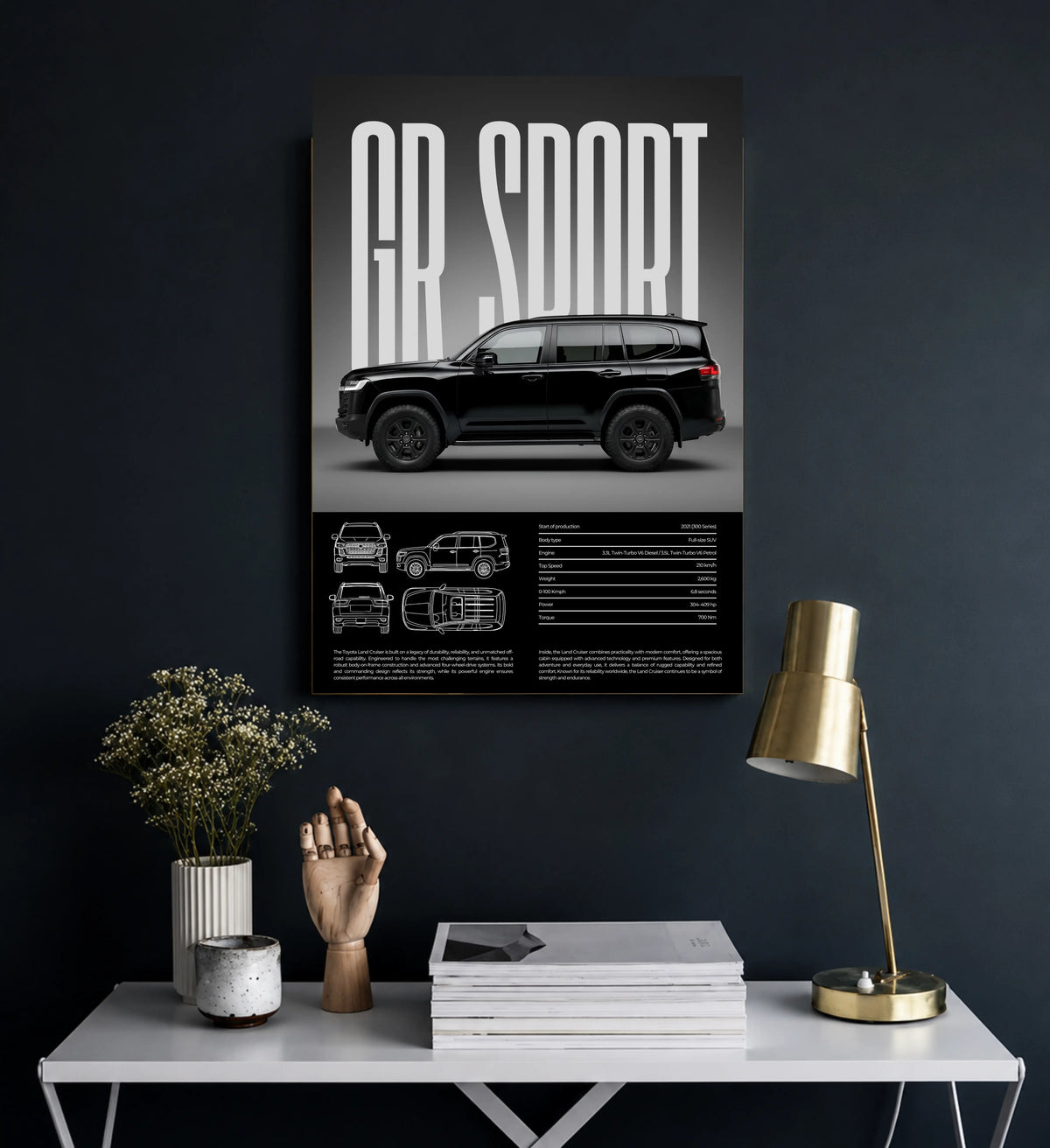 Midnight Apex Dark Supercar Metal Art 