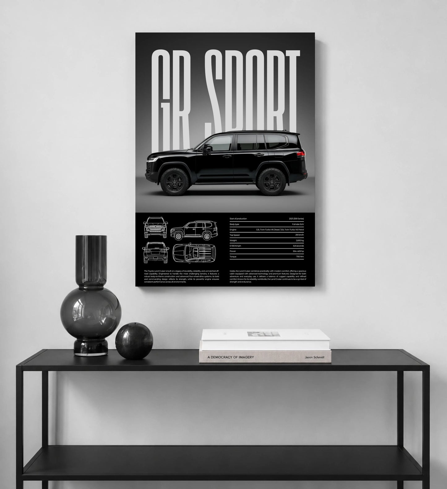 Midnight Apex Dark Supercar Metal Art