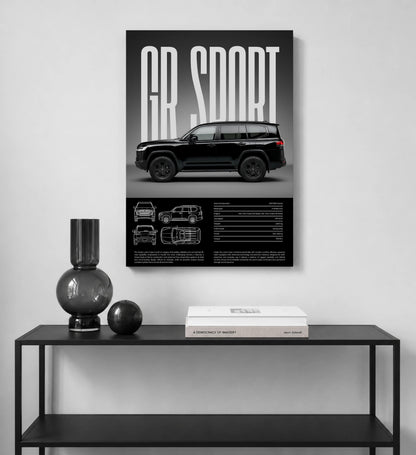 Midnight Apex Dark Supercar Metal Art