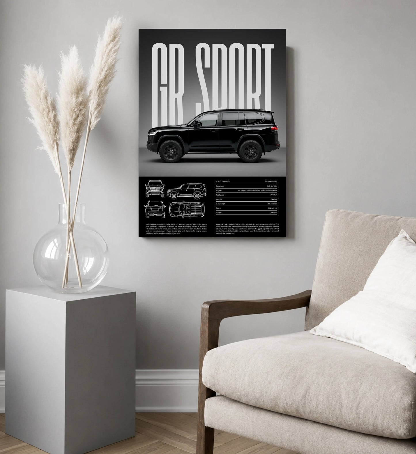 Midnight Apex Dark Supercar Metal Art