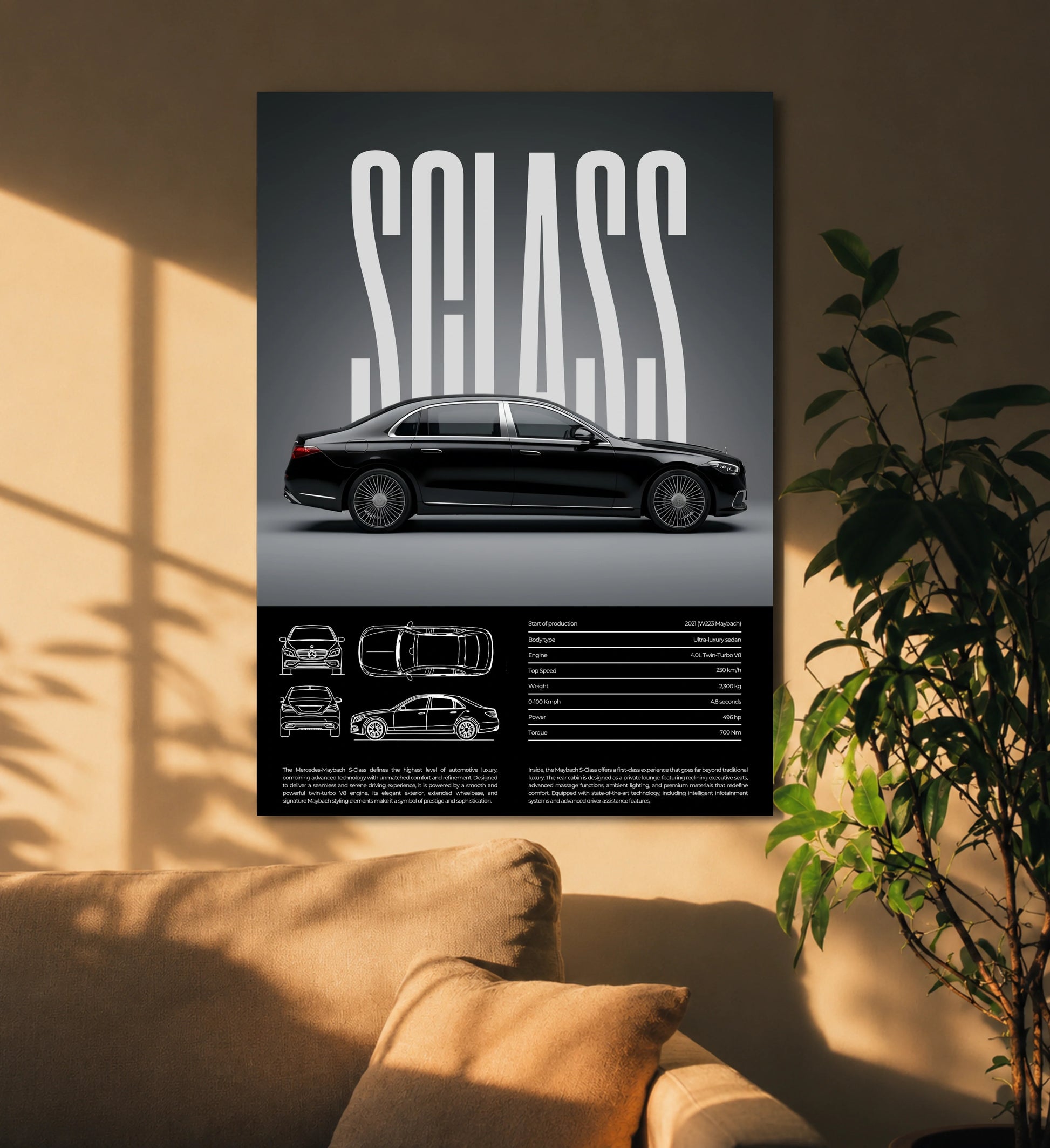Velocity Noir Dark Supercar Metal Print