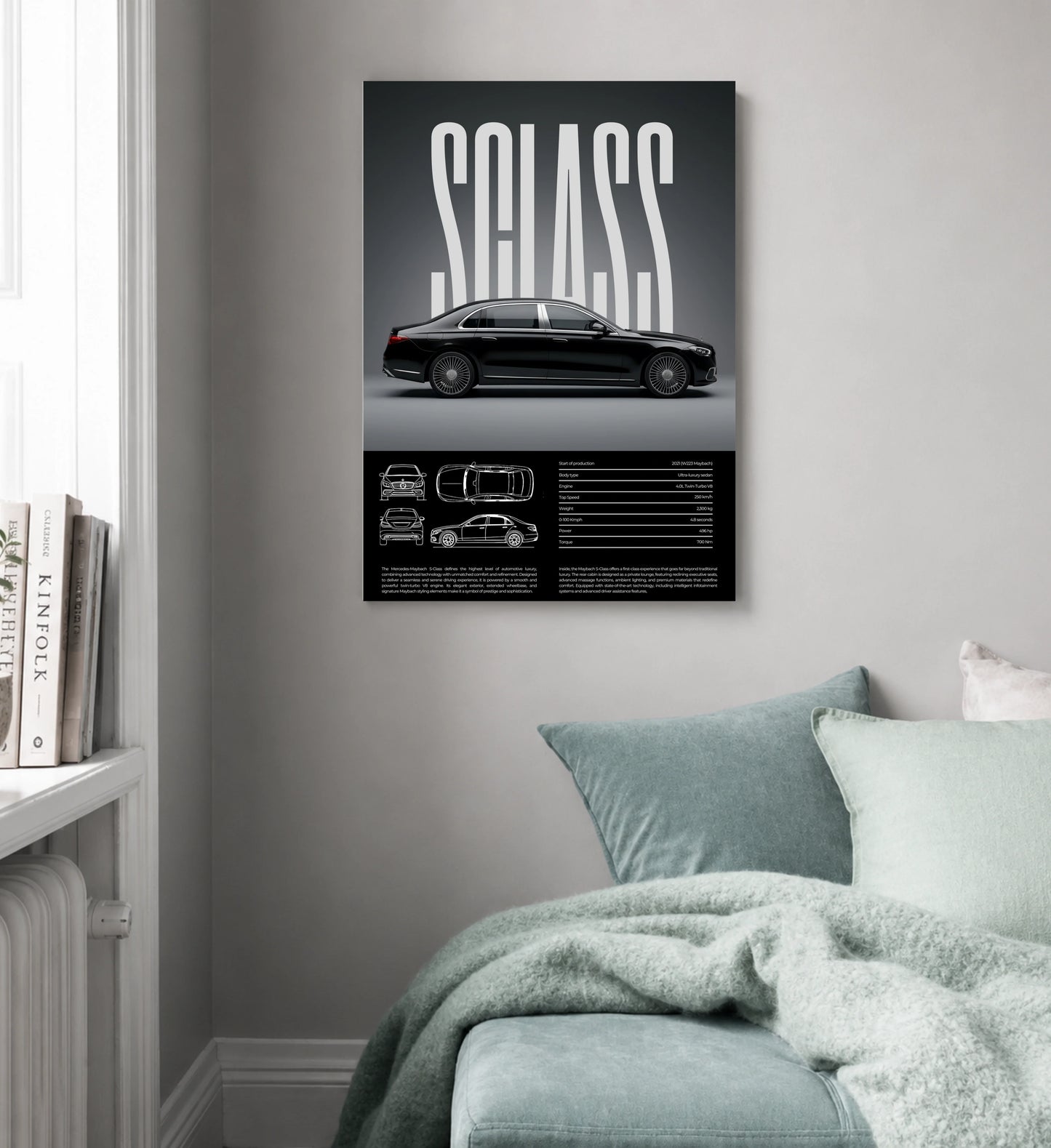 Velocity Noir Dark Supercar Metal Print
