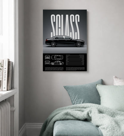 Velocity Noir Dark Supercar Metal Print