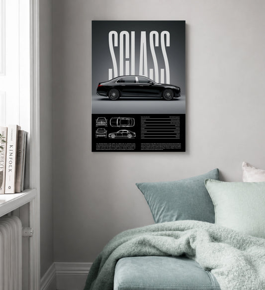 Velocity Noir Dark Supercar Metal Print