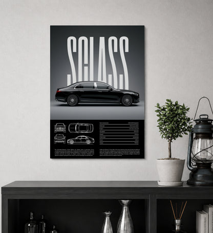 Velocity Noir Dark Supercar Metal Print