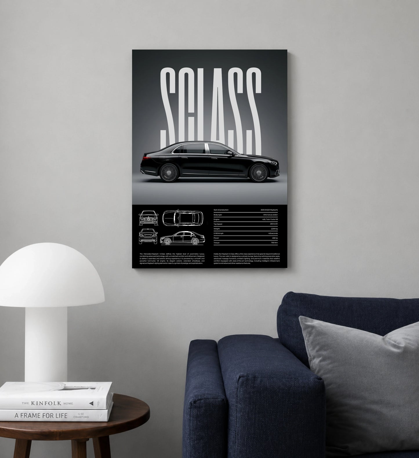 Velocity Noir Dark Supercar Metal Print