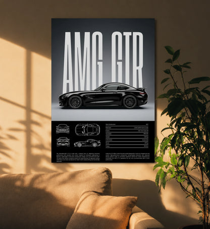 Mercedes AMG GT-R Metal Wall Art