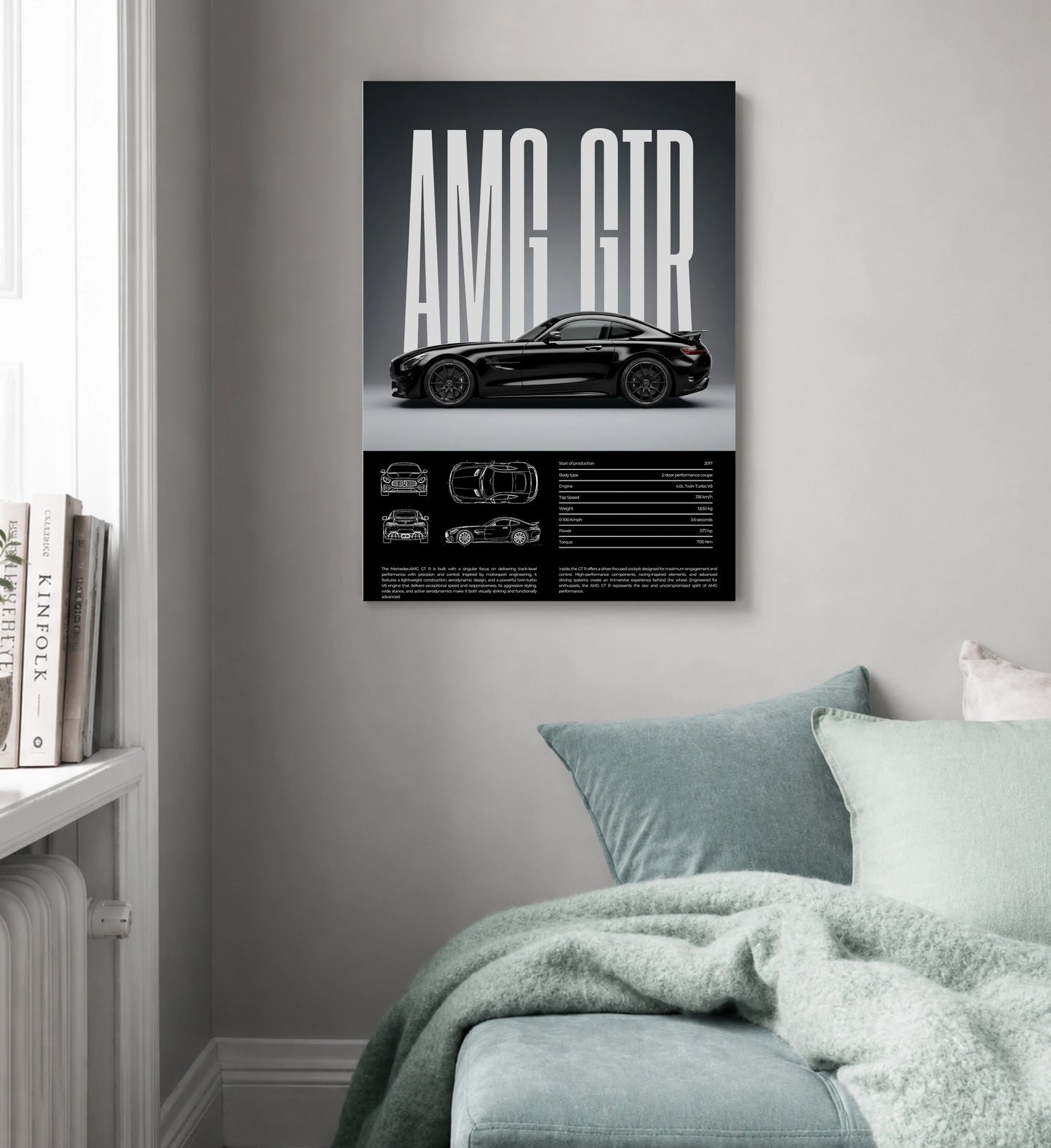 Mercedes AMG GT-R Metal Wall Art
