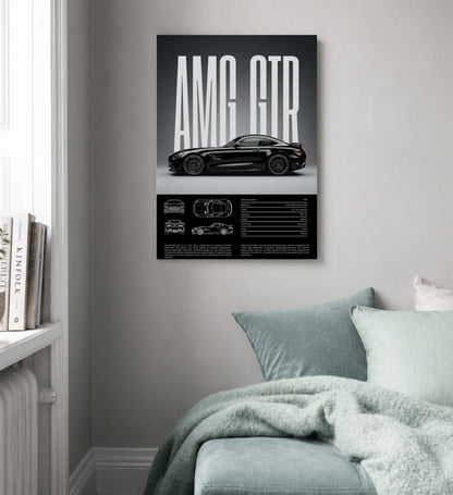 Mercedes AMG GT-R Metal Wall Art