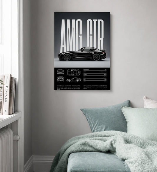 Mercedes AMG GT-R Metal Wall Art